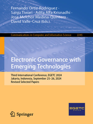 cover image of Electronic Governance with Emerging Technologies